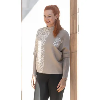 Dámský svetr M.B.21 Dámský svetr ANIMA Barva: Cappuccinová, Velikost: UNI: M-2XL