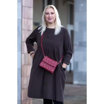 Dámské šaty Italy fashion Manšestrové šaty LADY Barva: čokoládová, Velikost: UNI: XL-3XL