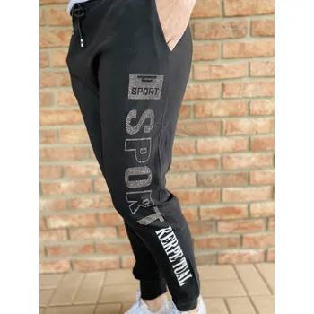 Elevek Dámské trendy tepláky SPORT Barva: Černá, Velikost: L