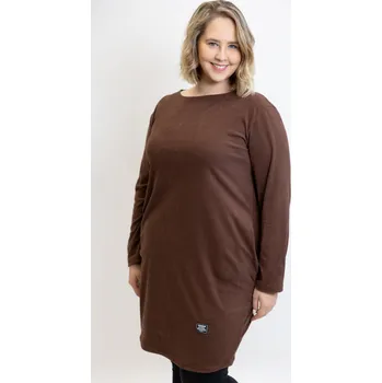 Dámské šaty Italy fashion Šaty SIMPLY plus Barva: Hnědá, Velikost: UNI: L-2XL