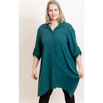 Dámské šaty Italy fashion Košilové šaty LIAM Barva: Petrolejová, Velikost: UNI: XL-3XL