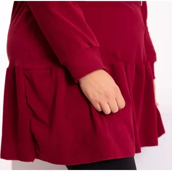 Dámské šaty Italy fashion Šaty KAROL Barva: Vínová, Velikost: UNI - L-2XL