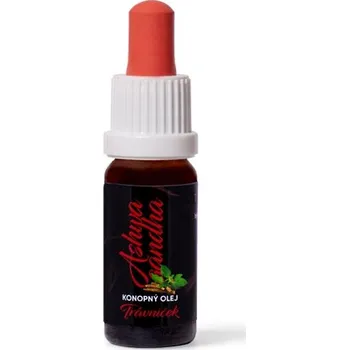 Tělový olej Trávniček Cannabis 7,5 % (tetra extrakt) konopný olej s Ashwagandhou – 10 ml – Trávníček