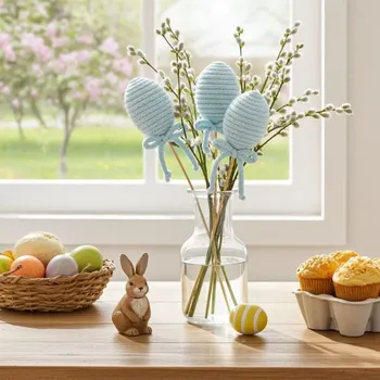 Velikonoční dekorace Eva Čermáková Ateliér Ceva Zápich světle modrý