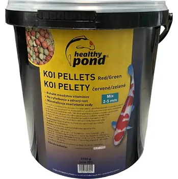 Technika k zahradnímu jezírku PTMR Dvoubarevné plovoucí pelety - Healthy pond MIX 2-5mm, 10L