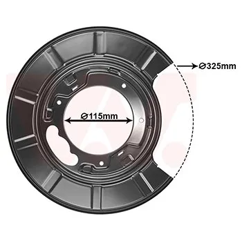 Brzdový kotouč Ochranný plech proti rozstřikování, brzdový kotouč VAN WEZEL 3080374