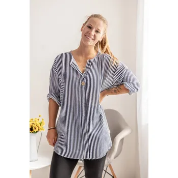 Pánská košile Italy fashion Košile NAVY Barva: Modrá s bílou, Velikost: UNI - L-2XL