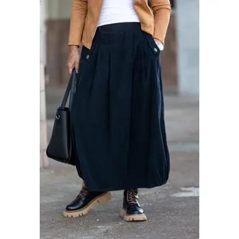 Dámská sukně Italy fashion Manšestrová sukně NESIE Barva: Černá, Velikost: UNI: L-2XL