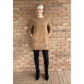 Dámské šaty Italy fashion Šaty BE BORN Barva: Hnědá, Velikost: UNI - M/L