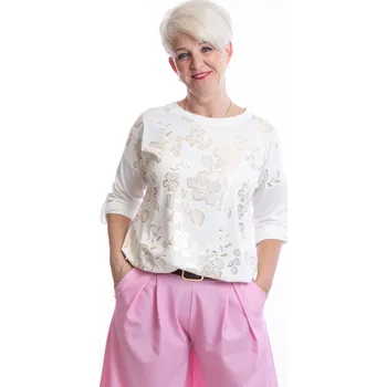 Italy fashion Dámské tričko AURORA Barva: Bílá, Velikost: UNI: L/XL