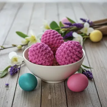 Velikonoční dekorace Eva Čermáková - Ateliér Ceva háčkované vajíčko růžové