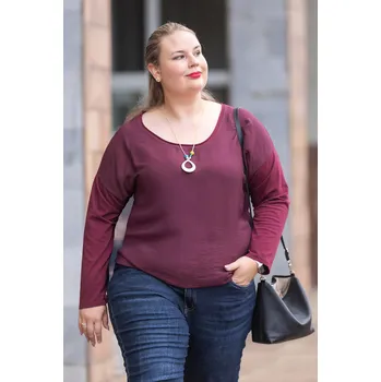 Dámské tričko Italy fashion Dámské tričko TORY maxi Barva: Vínová, Velikost: UNI: 2XL-5XL