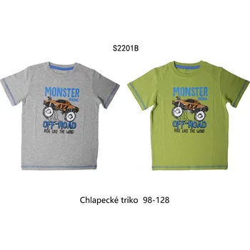 Chlapecké tričko WOLF Klučičí tričko MONSTER TRUCK s krátkým rukávém Barva: Zelená, Velikost: 104