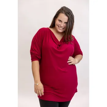 Italy fashion Dámské tričko REGULAR maxi Barva: Vínová, Velikost: UNI: 2XL-4XL