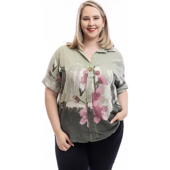 Dámská košile Italy fashion Dámská košile SPRING Barva: Zelená, Velikost: UNI: XL-3XL