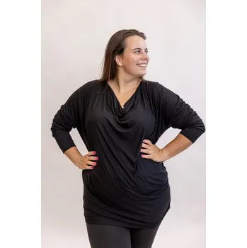 Italy fashion Dámské tričko REGULAR maxi Barva: Černá, Velikost: UNI: 2XL-4XL