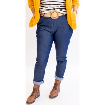 Dámské oblečení Italy fashion Pružné džínové kalhoty ROLY Barva: Tmavě modrá, Velikost: UNI: M/L