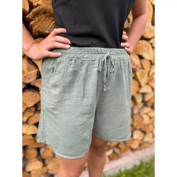 Dámské kraťasy Italy fashion Lněné dámské kraťasy Barva: Khaki, Velikost: UNI - L/XL