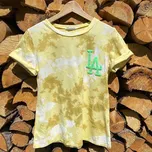 Italy fashion Batikované tričko s krátkým rukávem LA Barva: Žlutá, Velikost: UNI