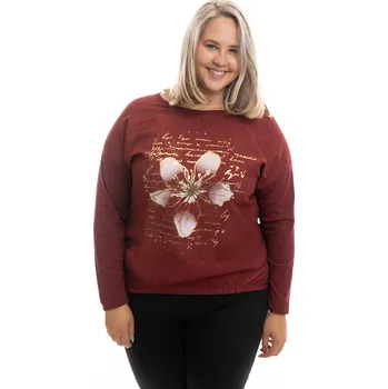 Italy fashion Dámské tričko NARCIS Barva: Vínová, Velikost: UNI: L-2XL