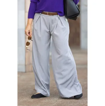 Dámské kalhoty Italy fashion Široké kalhoty MERCI Barva: Šedá, Velikost: UNI: S-L