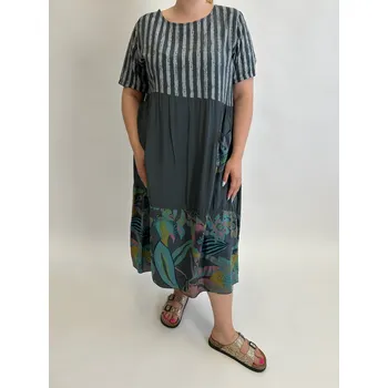 Dámské šaty Italy fashion Šaty RIGA Barva: Šedá, Velikost: UNI - XL-4XL