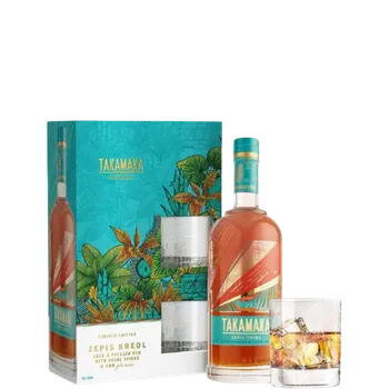 Rum Rum Takamaka Zepis Kreol 0,7l 43% se 2 skleničkami + Dárkové Balení