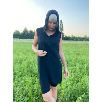 Dámské šaty Italy fashion Šaty/tunika AGNES Barva: Černá, Velikost: UNI - L/XL