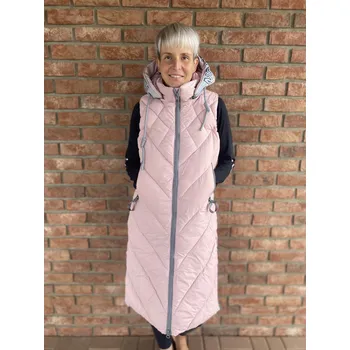 Dámská vesta Temster Dlouhá zimní vesta LA BOMBA Barva: Růžová, Velikost: M