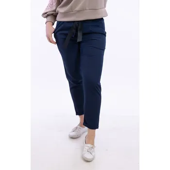 Dámské kalhoty Italy fashion Dámské elegantní kalhoty ADINA Barva: Tmavě modrá, Velikost: UNI: S-menší L