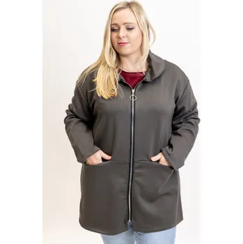 Dámský svetr Italy fashion Kardigan LELA Barva: Khaki, Velikost: UNI: XL-3XL