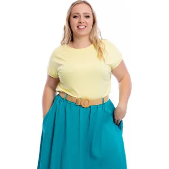 Italy fashion Dámské tričko do gumy DORY Barva: Žlutá, Velikost: UNI: M-2XL