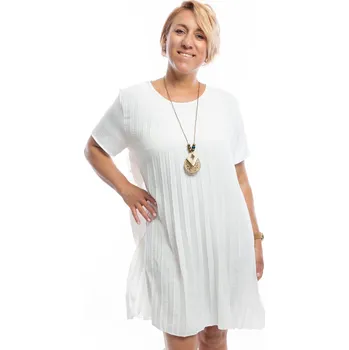 Dámské šaty Italy fashion Plisované šaty VENEZIA Barva: Bílá, Velikost: UNI: M-XL