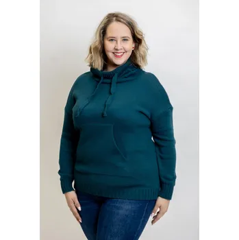 Dámský svetr Italy fashion Svetr s rolákem LIZZY Barva: Petrolejová, Velikost: UNI: XL-3XL