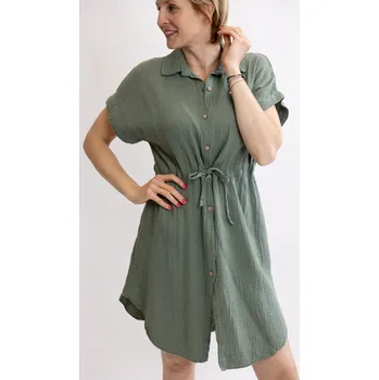 Dámské oblečení Italy fashion Šaty MEDA Barva: Khaki, Velikost: UNI: M-XL
