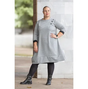 Dámské šaty Italy fashion Šaty KRISTIN Barva: Šedá, Velikost: UNI: L-2XL