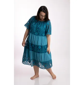 Dámské šaty Italy fashion Šaty BOHO short Barva: Petrolejová, Velikost: UNI - XL-4XL