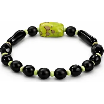 Náramek Bižuterní náramek zeleno - černý Zuzana
