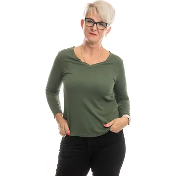 Dámské oblečení NEW COLLECTION Dámské tričko VELA Barva: Khaki, Velikost: UNI: M-XL