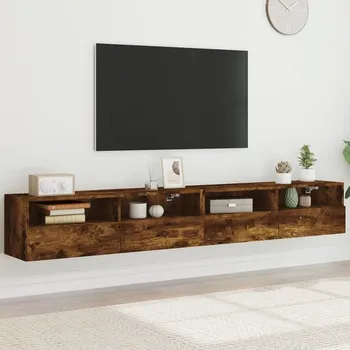 Obývací stěna vidaXL Nástěnné TV skříňky 2 ks 100x30x30 cm kompozitní dřevo [836893] Barva: kouřový dub