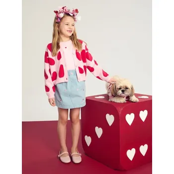 Dětská móda Sinsay - Propínací svetr se srdíčky - vícebarevná - 566AV-MLC - 566AV-MLC-116