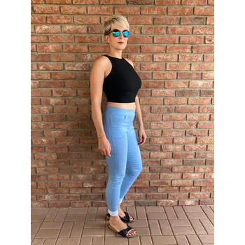 Dámské kalhoty Italy fashion Strečové kalhoty do gumy Barva: Modrá, Velikost: S/M