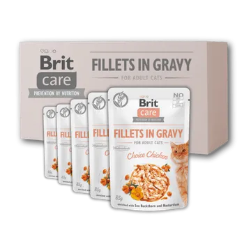 Krmivo pro kočku 24 x Brit Care Cat Fillets in Gravy Choice Chicken 85 g
