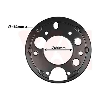 Brzdový kotouč Ochranný plech proti rozstřikování, brzdový kotouč VAN WEZEL 3076373