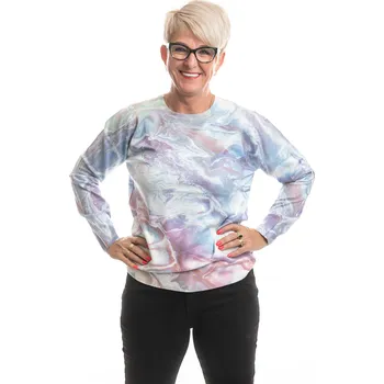 Dámský svetr F.J.J. Dámský svetr MARBLE [24406] Barva: Modrofialová, Velikost: M/L