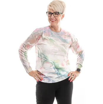 Dámský svetr F.J.J. Dámský svetr MARBLE [24406] Barva: Zelená, Velikost: L/XL