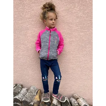 Dívčí kalhoty KUGO Holčičí džegíny do gumy - jednorožec Barva: Modrá, Velikost: 128