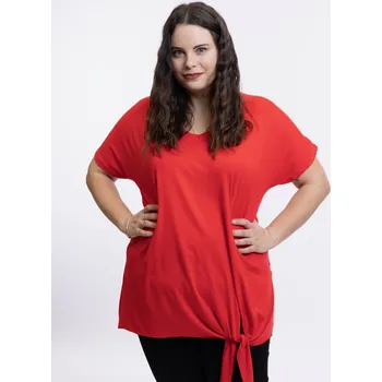 Dámské tričko Italy fashion Dámské tričko s vázáním SINSY Barva: Červená, Velikost: UNI: 2XL-5XL