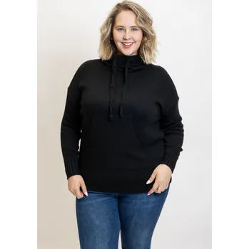 Dámský svetr Italy fashion Svetr s rolákem LIZZY Barva: Černá, Velikost: UNI: XL-3XL