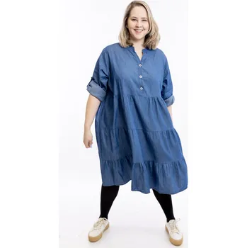 Dámské šaty Italy fashion Šaty BRITA Barva: Tmavě modrá, Velikost: UNI: 2XL-5XL